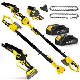 Firehelp 753018850494 2-in-1 Electric Pole Saw 6 Inch Mini Chainsaw Cordless With Extensi