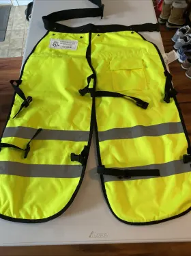 Chap437-br Forester Chainsaw Apron Chaps With Pocket Hi-vis Green 37 Inch Length