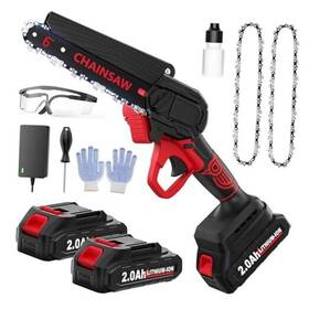 Fullyea Corp Fcs104-001 Mini Chainsaw Cordless 6 Inch Brushless Electric With 2 Batteries