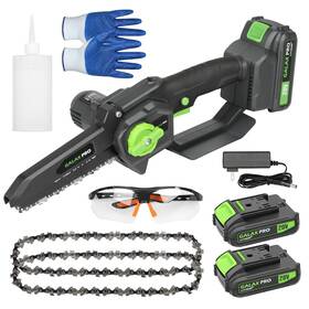 Galax Pro 973423095097 Cordless Mini Chainsaw 6 Inch Battery Chain Saw With 2x2.0amh Batteries Han