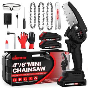 Gardtech 798220664187 Mini Chainsaw Cordless 4&6 Inch Battery Powered Chain Saw Handheld Chainsaws Wi