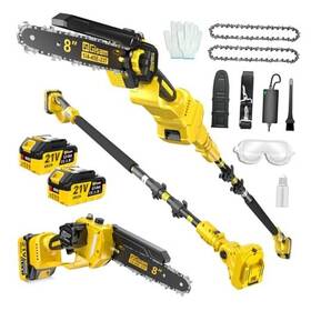 Gisam Wn-001 2-in-1 Electric Pole Saws For Tree Trimming 8 Inch Mini Chainsaw Cordless With