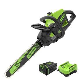Greenworks 2009602 16in 80v Brushless Chainsaw With 4ah Battery And Rapid Charger Kit
