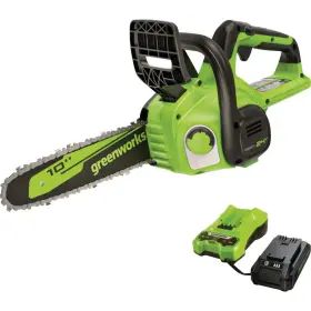 2020102 Greenworks 24v 10 Inch Chainsaw With 2.0 Ah Usb Battery And Charger