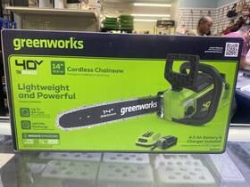 Greenworks 2020902me 14 Inch Cordless Chainsaw 40v Automatic Oiler Battery &charger Included