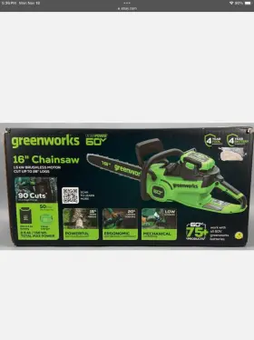 2028602 Greenworks 60v Stk 16 Inch Chainsaw Tool Only