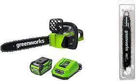 Greenworks 726084850163 40v Cordless Brushless Chainsaw 16 Inch 4.0 Ah Battery Charger Bar And Chain Combo
