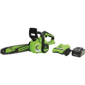 Greenworks Cs24l410 24v 12 Inch Brushless Chainsaw With 4.0 Ah Battery And Charger 2016602