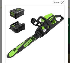Greenworks Cs60l515 60v 18 Inch 2.5kw Brushless Cordless Chainsaw 5ah Battery Chargr