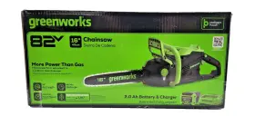 Cs82210 Greenworks 82v 16 Inch 2.4kw Chainsaw With 2ah Battery And Charger