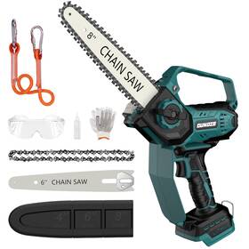 Gunoze 711663801636 Mini Chainsaw For Makita 18v Battery 8-inch And 6-inch 2-in-1 Cordless Elect