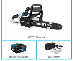 Hart Hgcs021 20v 12 Inch Cordless Chain Saw Kit 4.0ah Battery And Fast Charger Incl. Nib