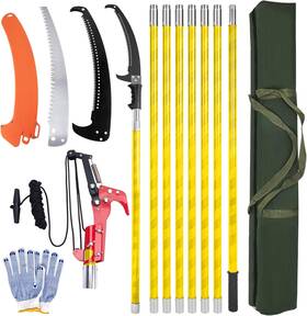Hlhgirl 313031782761 Pole Saws For Tree Trimming 7.3-27 Ft Pruner Manual Saw Extendable