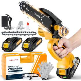 Hopto 732133809136 Mini Chainsaw 6 Inch Electric Chain Saw Cordless Battery Powered Onehand