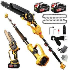 Huojydowdl 729545341620 Brushless 2-in-1 Cordless Pole Saw And 8 Inch Mini Chainsaw 16ft Max Reach Extensi