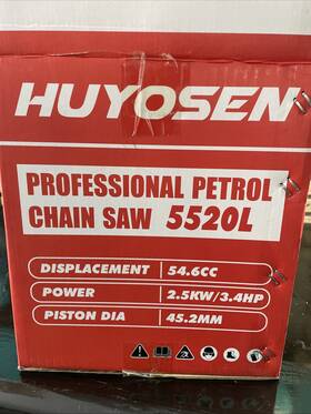 Huyosen 5520l Professional Petrol Chain Saw 54.6cc 2.5kw/3.4hp