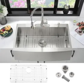 B0d46hm5lh Ianomla 36 Drop-in Farmhouse Kitchen Sink Stainless Steel 16 Gauge Single Bowl Open Box