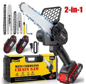 Ifanze 410023225234 Mini Cordless Chainsaw - 4 And 6-inch Chains Brushless Motor 2 Batteries