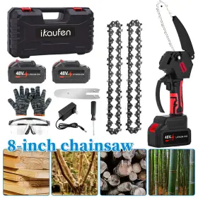 Ikaufen 980595430133 8 Inch Cordless Chainsaw Brushless Electric Handheld Chain Saw With Battery And Charge