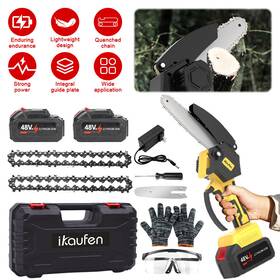 Ikaufen 980595430232 8in Cordless Mini Chainsaw Electric Handheld Chain Saw Battery Power Wood Cutter