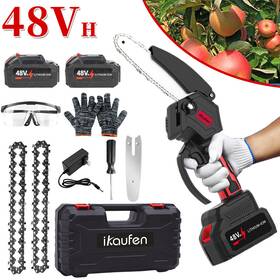 Ikaufen 980595430386 8 In Mini Handheld Electric Chainsaw Cordless Chain Saw Wood Cutter Rechargeable