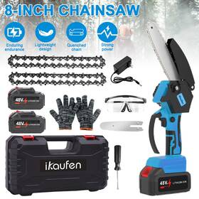 Ikaufen 980595627373 8inch Cordless Chainsaw Brushless Electric Handheld Chain Saw With Battery Charge