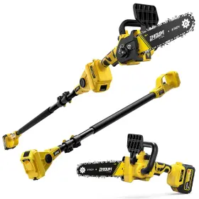 Imoumlive 850039333378 2-in-1 Cordless 6 Inch Pole Saw And Chainsaw 21v 3ah Battery 14.4ft Max Reach