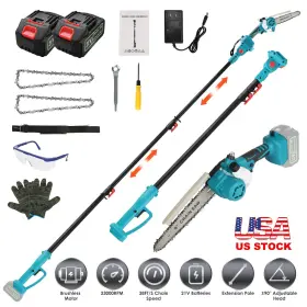 Imounetek 730056001262 Cordless Pole Saw Brushless Chainsaws Handheld Chainsaw With 21v Batteries