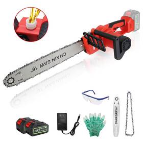 Imountek 730056001217 16 Inch Electric Cordless Chainsaw With 2pcs 21v 3.0ah Battery And Charger Brushless