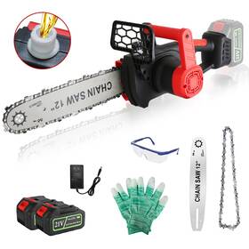 Imountek 730056001224 12 Inch Electric Cordless Chainsaw With 2pcs 21v 3.0ah Battery And Charger Brushless