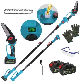 Imountek 730056004478 2-in-1 Cordless Pole Saw And Mini Chainsaw With Extension 21v Battery 6 Inch Brushless