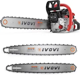 Ivovi 711181961836 63cc Gas Powered Chainsaw With 20 And 18 Inch Bars 3.7hp 2-cycle Engine For Tre