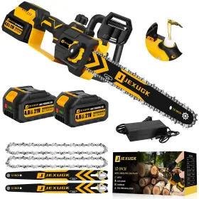 Jexugk 768553578710 12 Inch Brushless Chainsaw 21v Cordless With 2 X 4.0ah Battery Electri