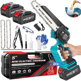 Jieco 744316403659 Mini Chainsaw 8 Inch Cordless Battery Powered With 2 X 4000mah