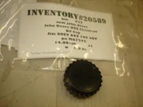 M67245 John Deere 80ev 60v 70v Oil Cap Pn Chainsaw Part Oem New