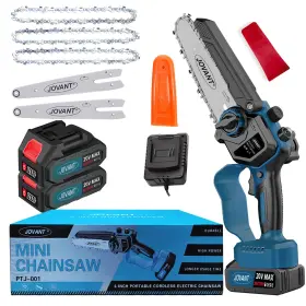 Ptj-0001 Jovant Cordless Chainsaw Electric Chain Saw With 2 Pack 4000mah Batteries Battery