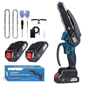 Jujubean 794659827674 Mini Chainsaw 6 Inch Cordless Battery Operated With Charger Portab