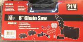 Kentucky Industrial Tools 80173 New 6in 21v Cordless Mini Chainsaw Kit With 2 Batteries