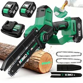 Kimo 26815 8-inch Mini Chainsaw Cordless 2 X 4.0ah Batteries And