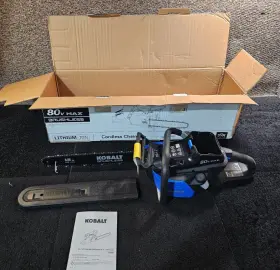 1083770 Kobalt 80-volt 18-in Battery Chainsaw And Charger Not Included