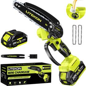 Litekon 720141060113 Mini Chainsaw With 1000 Watt High Power Motor 36 Ft/s Cordless Chainsa