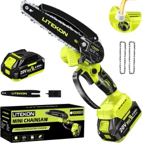 Litekon 720141065071 Mini Chainsaw Cordless With 2000mah Battery And Quick Charger 2 Chains - 2025 Be