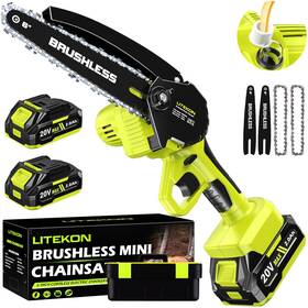Litekon 726374398887 Brushless Mini Chainsaw For Garden Wood Cutting 1000w Super Power 6 Inch Cor