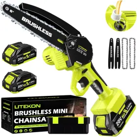 1000w Litekon 726374398887 Brushless Mini Chainsaw For Garden Wood Cutting Super Power 6 Inch Cor