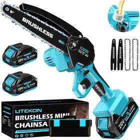 Litekon 726374398894 6 Inch Mini Chainsaw 1000w Brushless Super Power Wood Cutting Saw For Garden