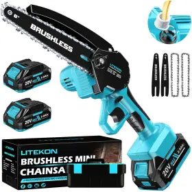 1000w Litekon 726374398894 6 Inch Mini Chainsaw Brushless Super Power Wood Cutting Saw For Garden