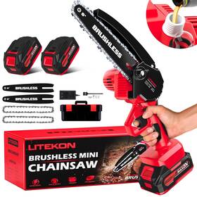 Litekon 726374398900 Brushless Mini Chainsaw Cordless Wood Cutting Saw Super Power 1000w Electri