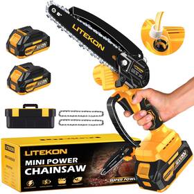 Litekon 726374399129 Mini Chainsaw 6 Inch Electric Chain Saws With 1000watts Brushless Motor And