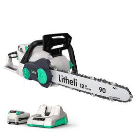 Litheli 634715826800 Battery Chainsaw 12 Inch 40v Cordless Chain Saw For Trees With 2.0ah