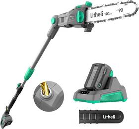 Litheli 740907589382 Cordless Pole Saw 40v 2.5ah Battery Saws For Tree Trimming 10-inch Pol